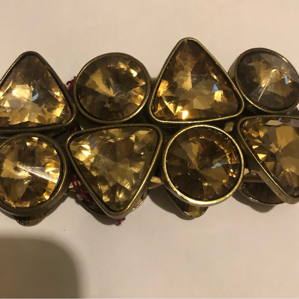 Gold  Large Stones Stretch Bracelet